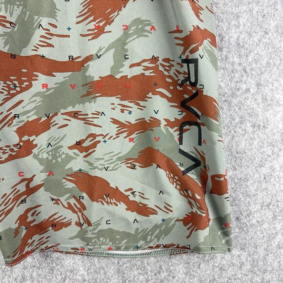 RVCA Board Shorts Swim Trunks Mens 32 Camo Spellout Surf Performance Stretch - Picture 4 of 13